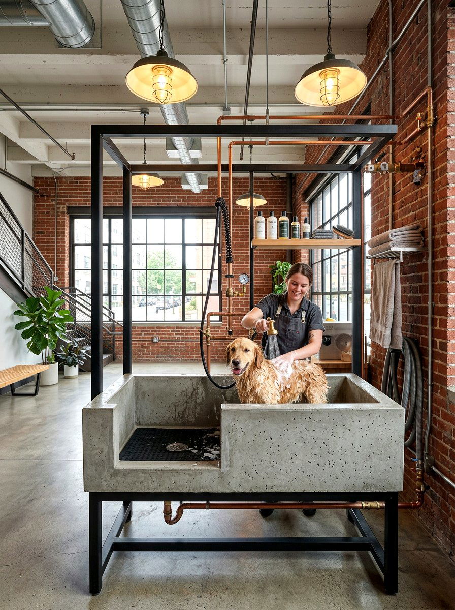 Rustic pet wash - 30 dog washing station ideas