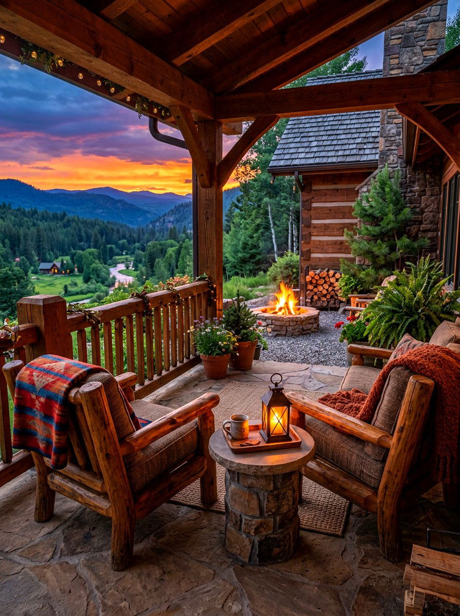 Rustic porch furniture - 30 cozy evening porch ideas