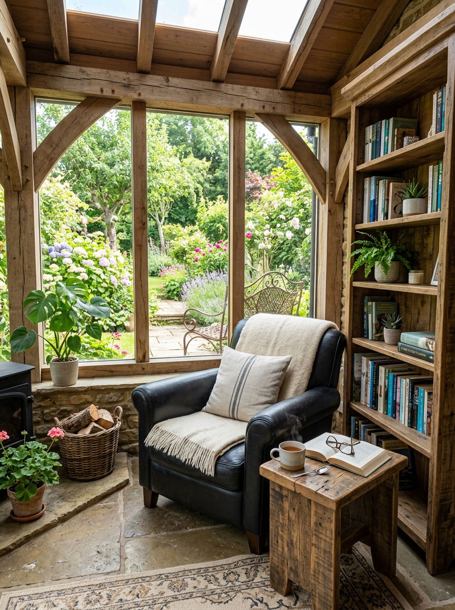 Rustic reading nook sunroom - 30 rustic sunroom ideas