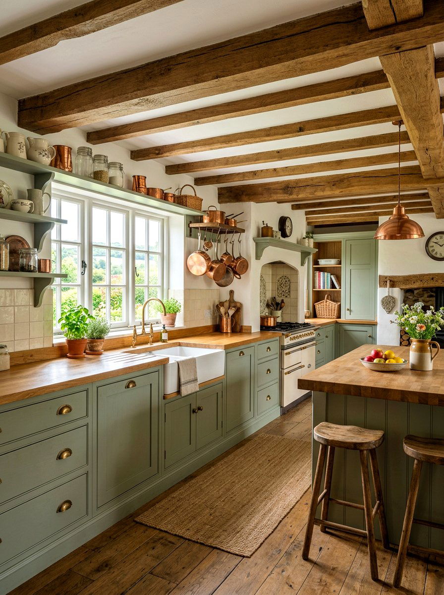 Rustic sage green kitchen cabinets - 30 sage kitchen cabinet ideas