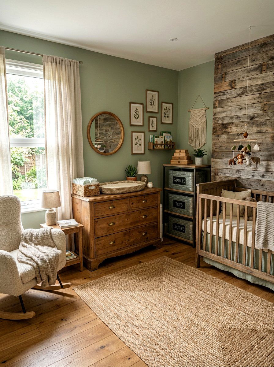 Rustic sage nursery - 30 soft sage nursery ideas