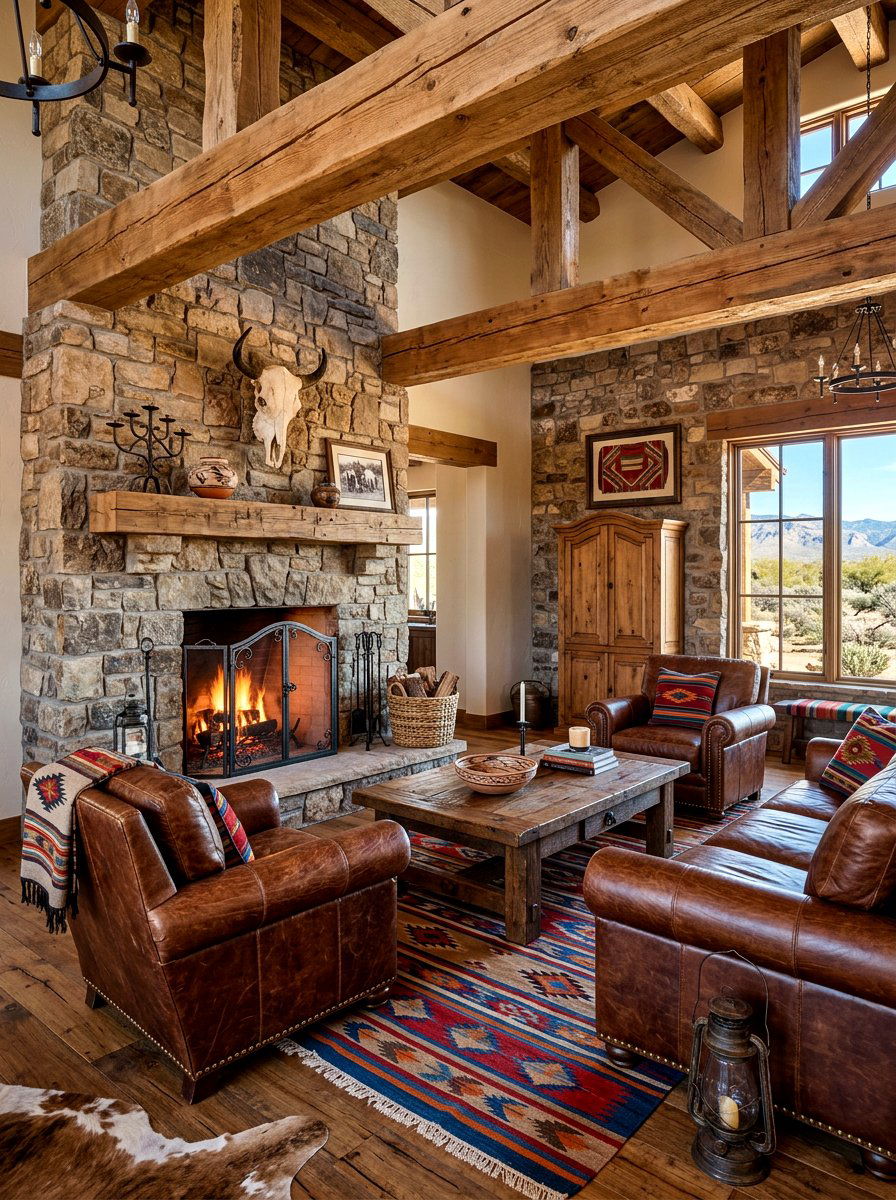 Rustic southwest living room - 30 southwestern living room ideas