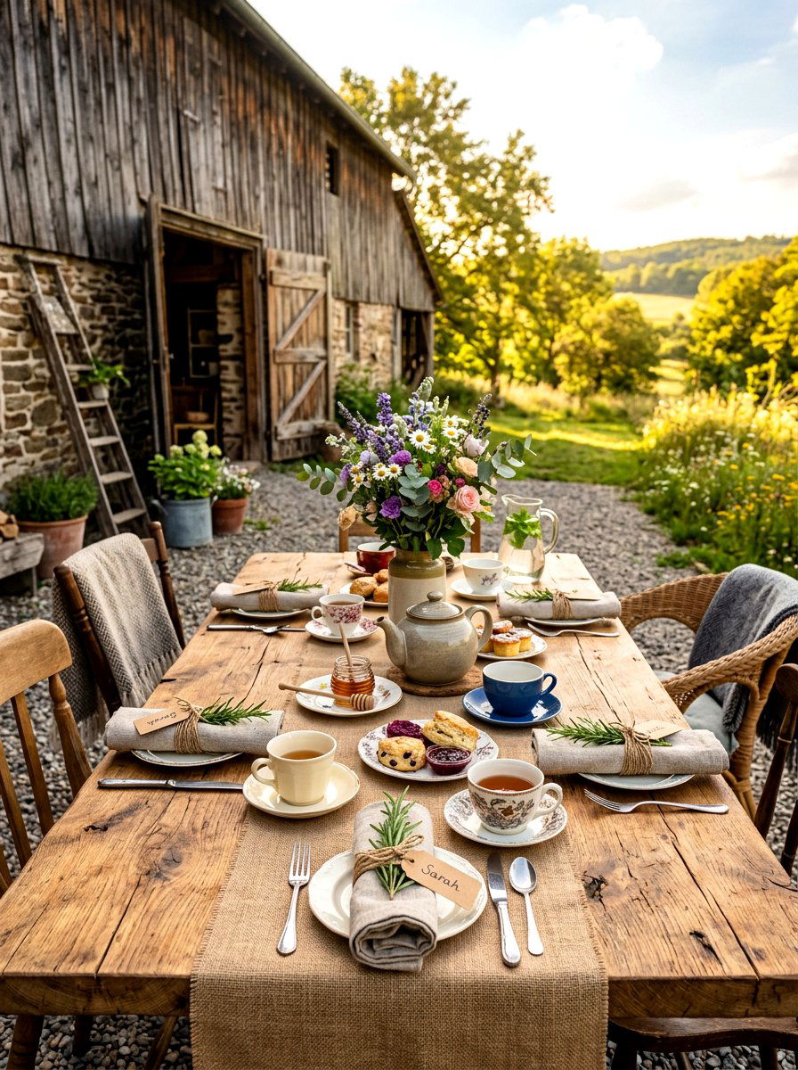 Rustic tea party - 30 tea party table ideas
