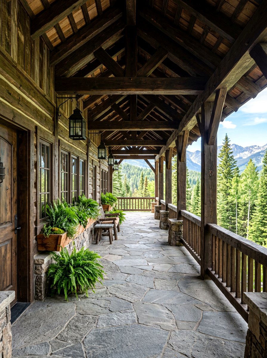 Rustic timber breezeway - 30 breezeway garden ideas