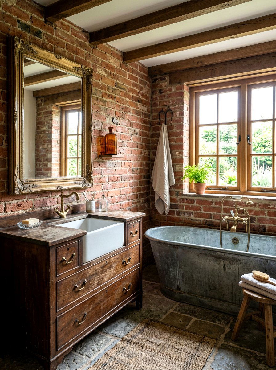 Rustic vintage bathroom - 30 retro bathroom ideas