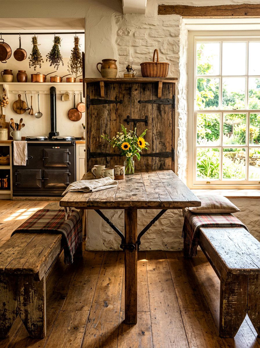 Rustic wall folding table - 30 Murphy dining table ideas