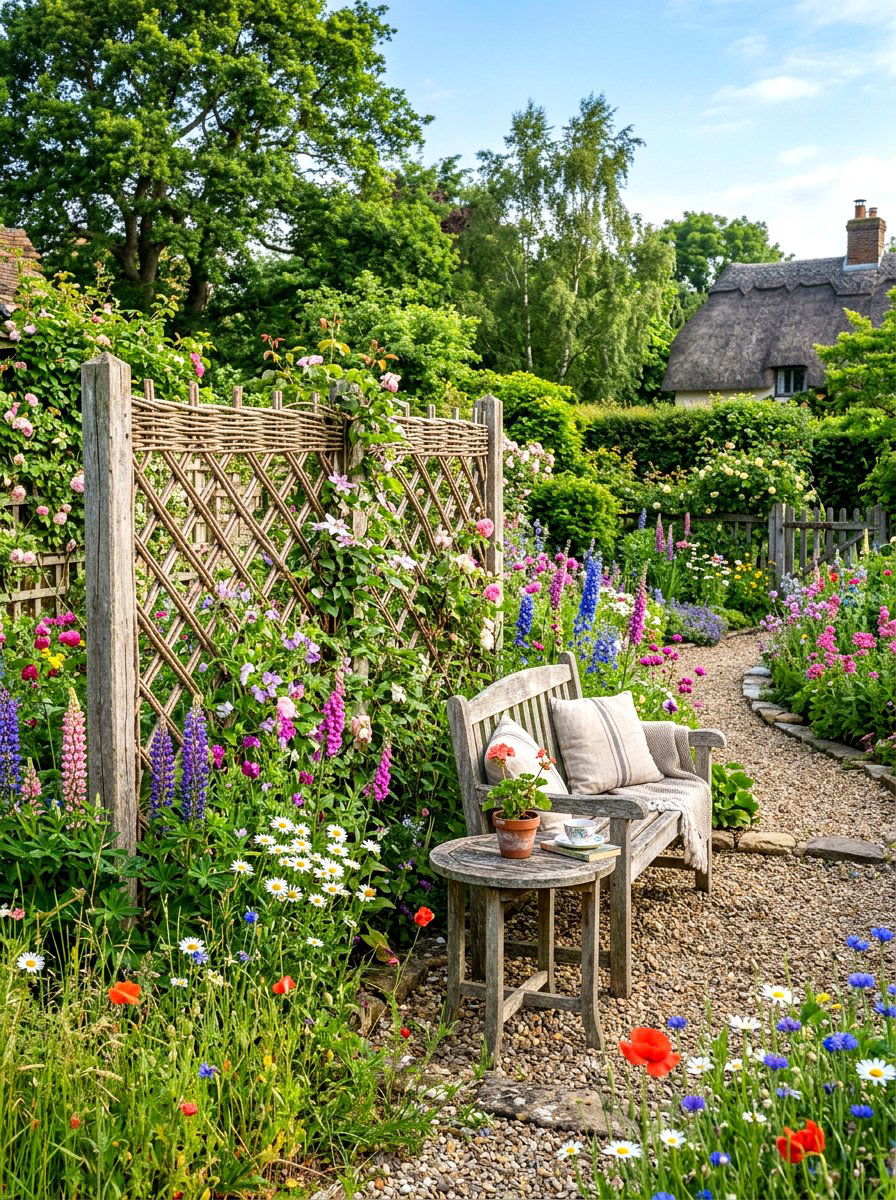 Rustic willow lattice - 30 lattice screen patio ideas