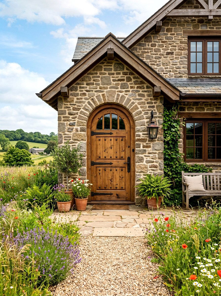 Rustic wood arched front door - 30 arched front door ideas