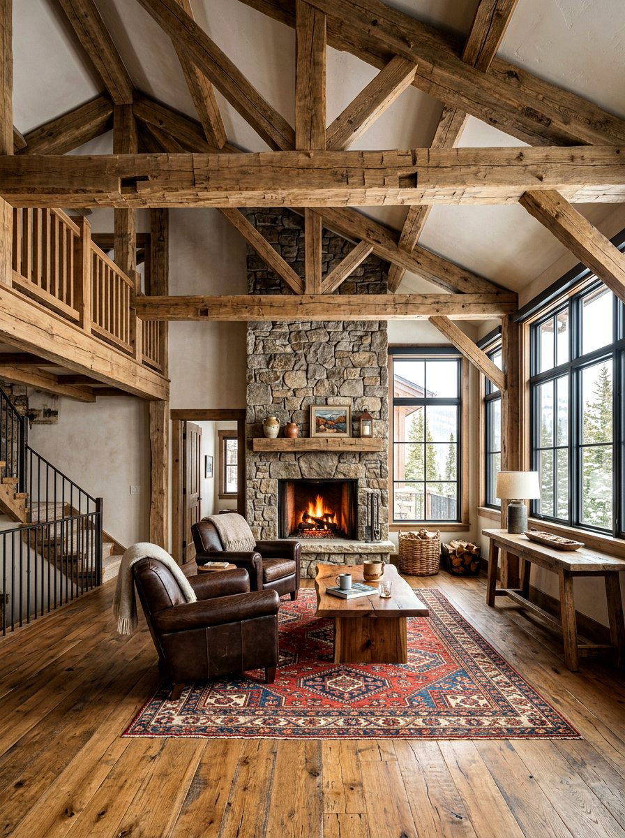Rustic wood beam loft - 30 loft apartment ideas