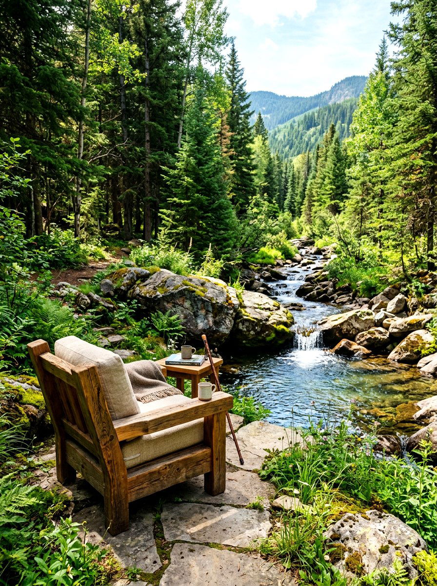 Rustic wood chair - 30 pool lounge chair ideas