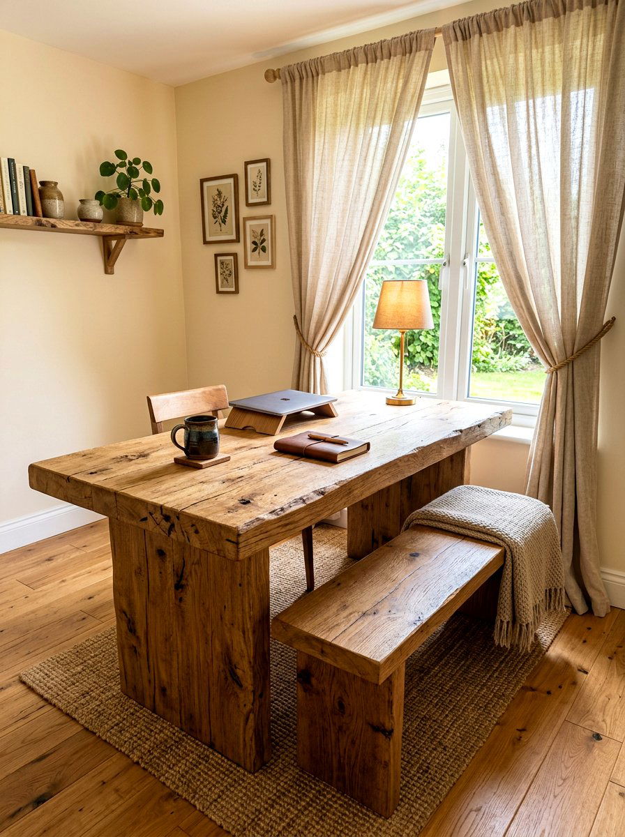 Rustic wood desk - 30 journaling corner ideas