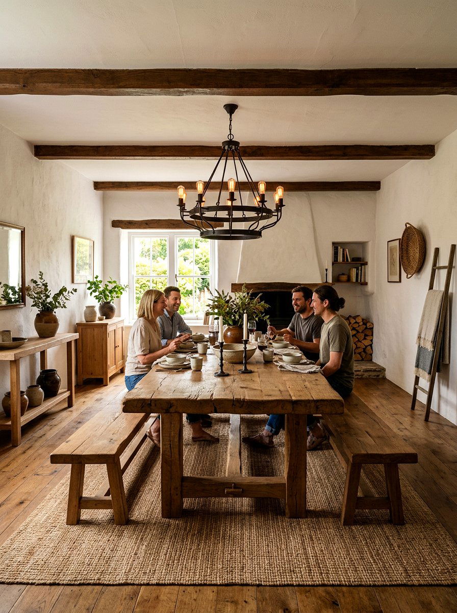 Rustic wood furniture - 30 Mediterranean summer decor ideas