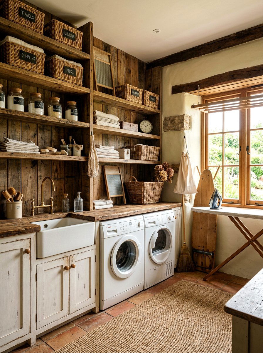 Rustic wood laundry pantry - 30 laundry room pantry combo ideas
