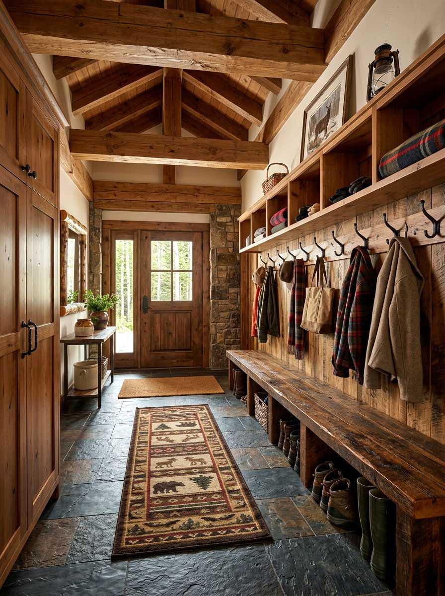 Rustic wood mudroom - 30 designer mudroom ideas