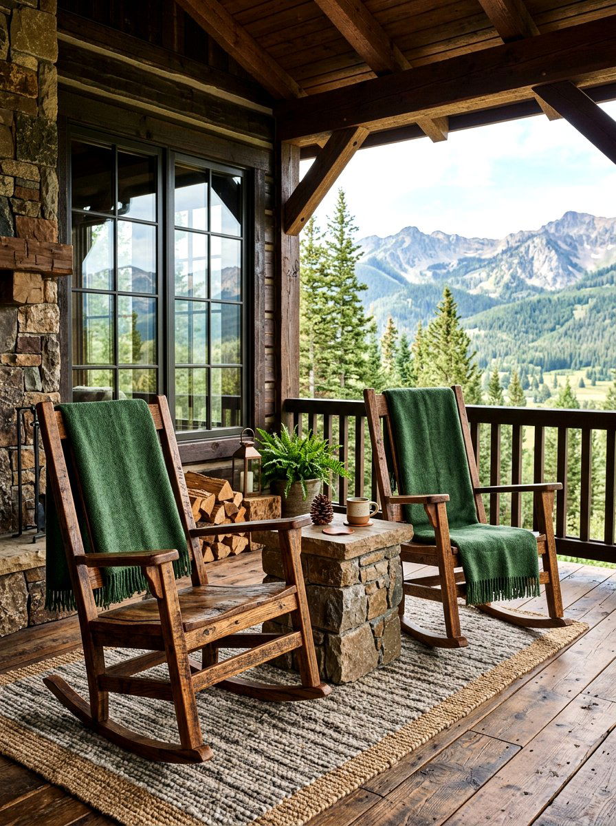 Rustic wood rocking chairs - 30 porch rocking chair styling ideas