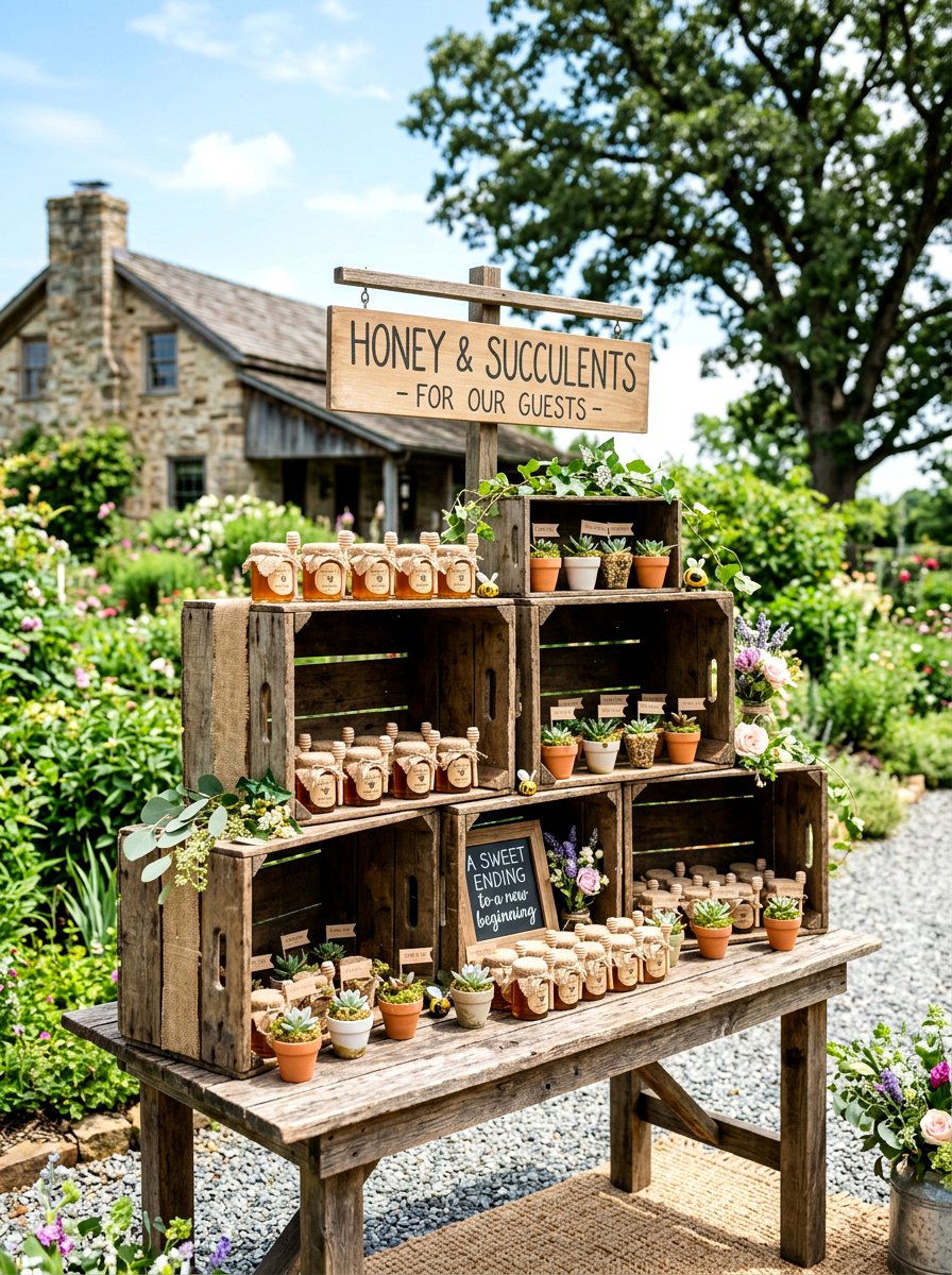 Rustic wooden crate station - 30 baby shower backyard decor ideas