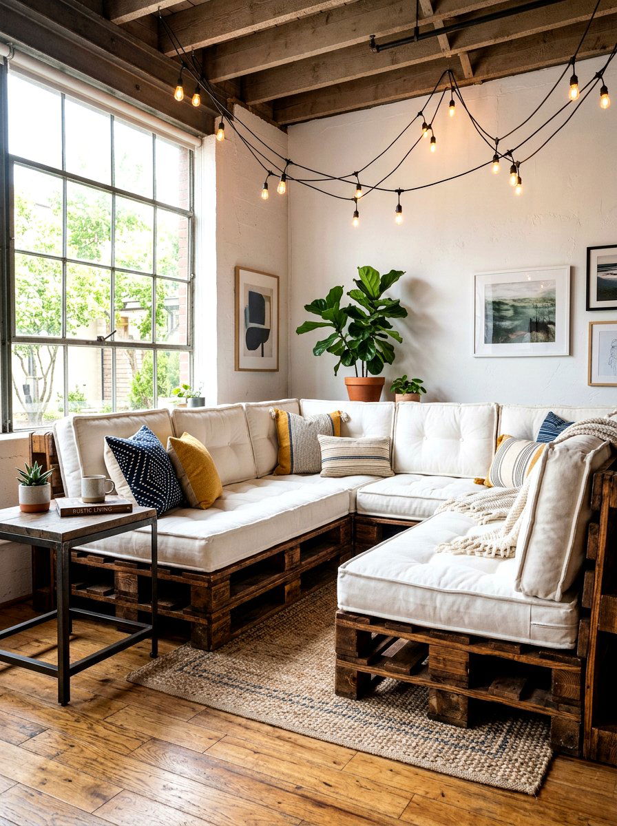 Rustic wooden pallet seating - 30 patio conversation area ideas