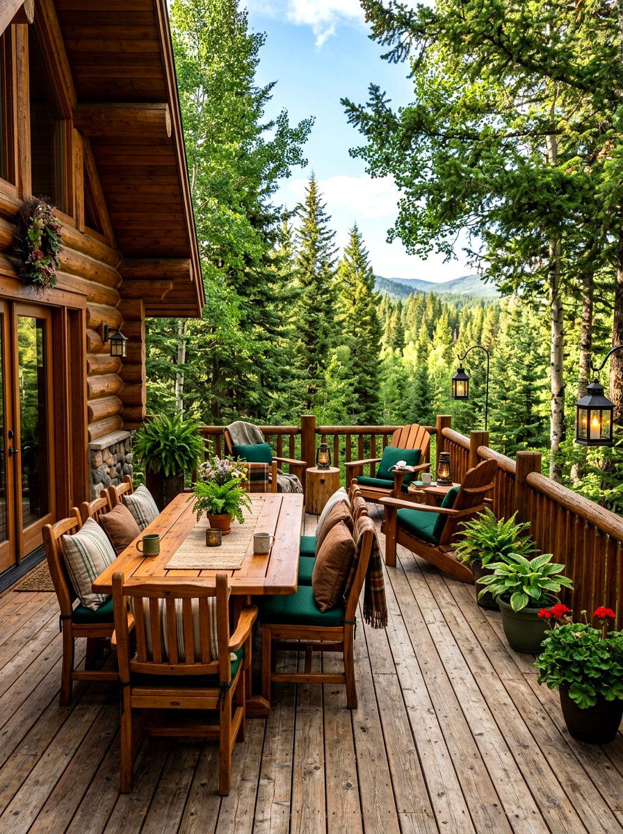 Rustic wooden terrace - 30 terrace lounge ideas aesthetic