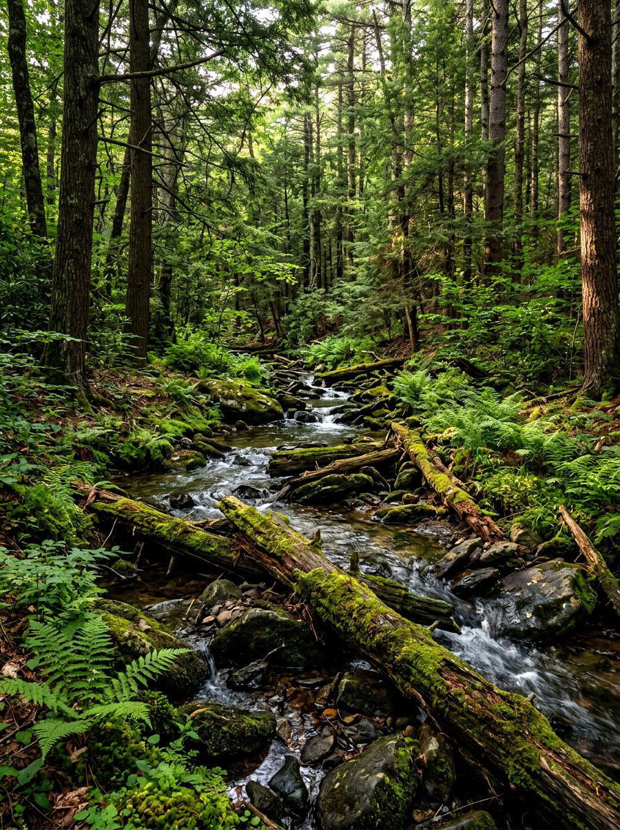 Rustic woodland stream - 30 backyard stream ideas
