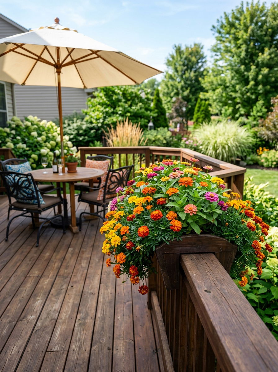 Saddle planter for deck - 30 railing planter ideas