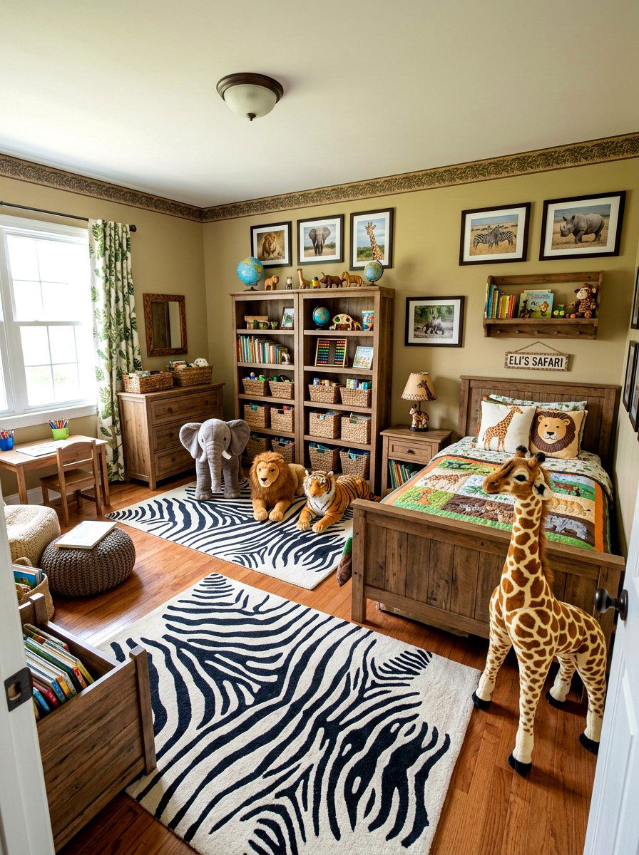 Safari Animal Kids Room - 30 aesthetic kids room ideas