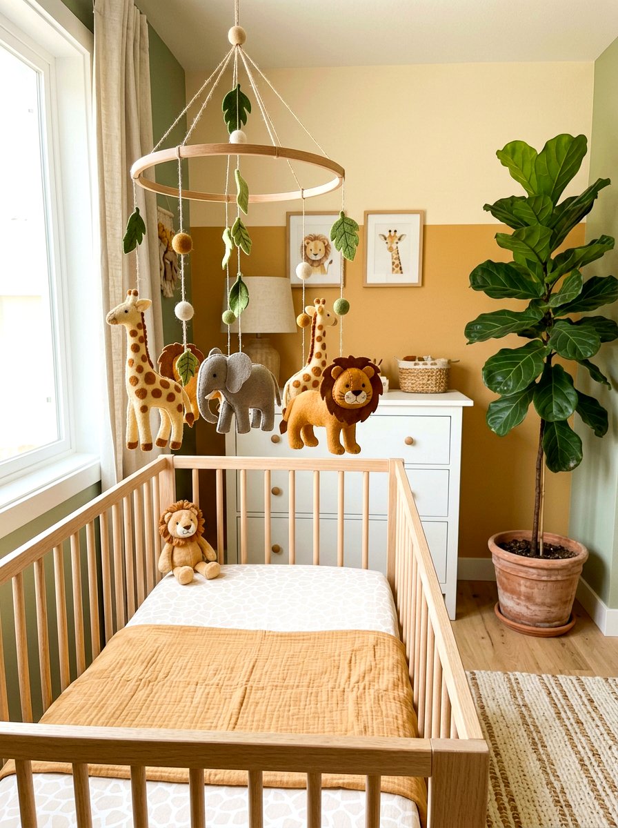 Safari Animal Mobile - 30 mobile decor nursery ideas