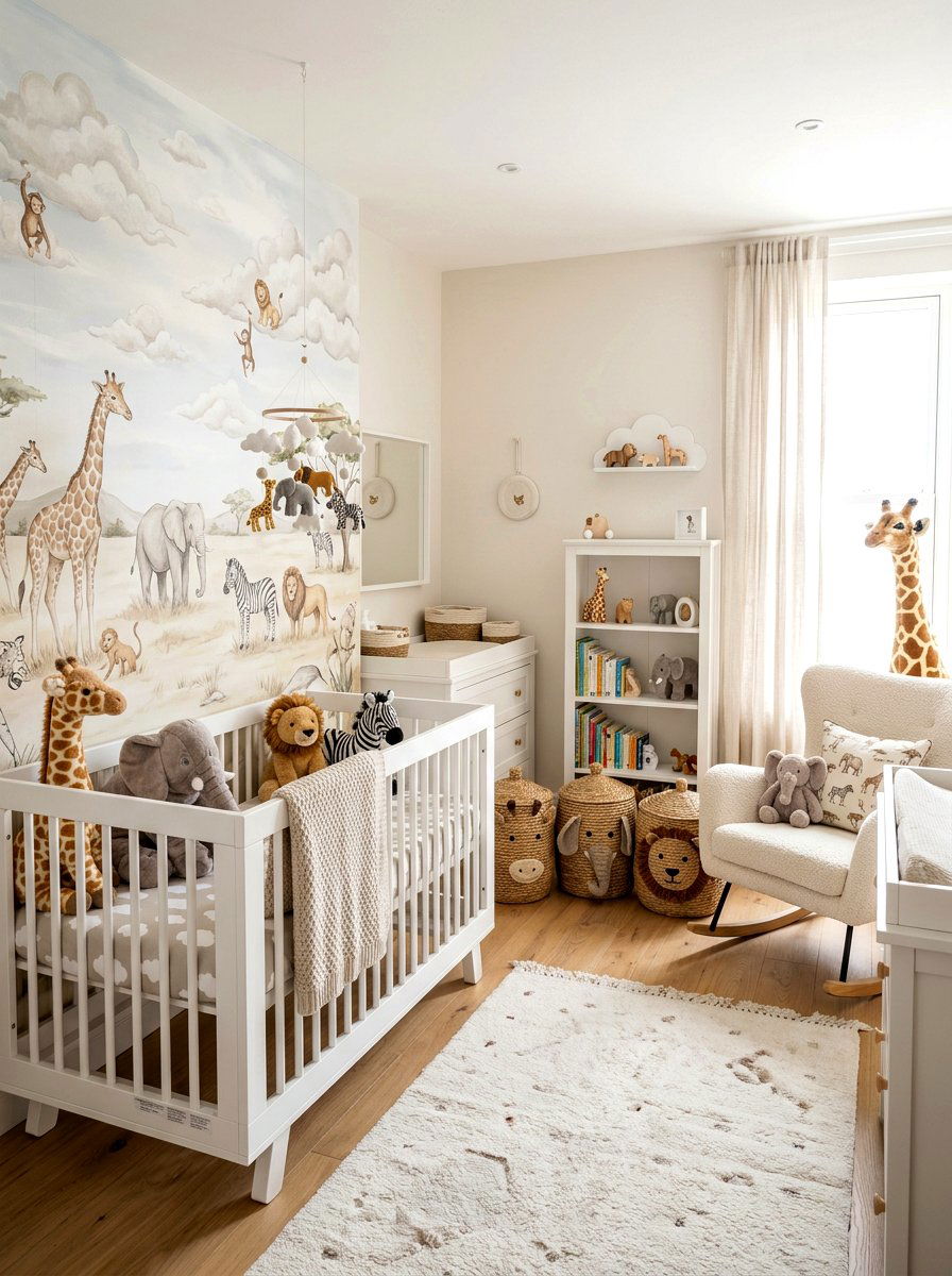 Safari Animals Cloud Nursery - 30 cloud nursery ideas