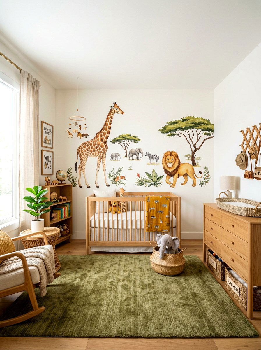 Safari Theme Nursery - 30 gender neutral baby room ideas