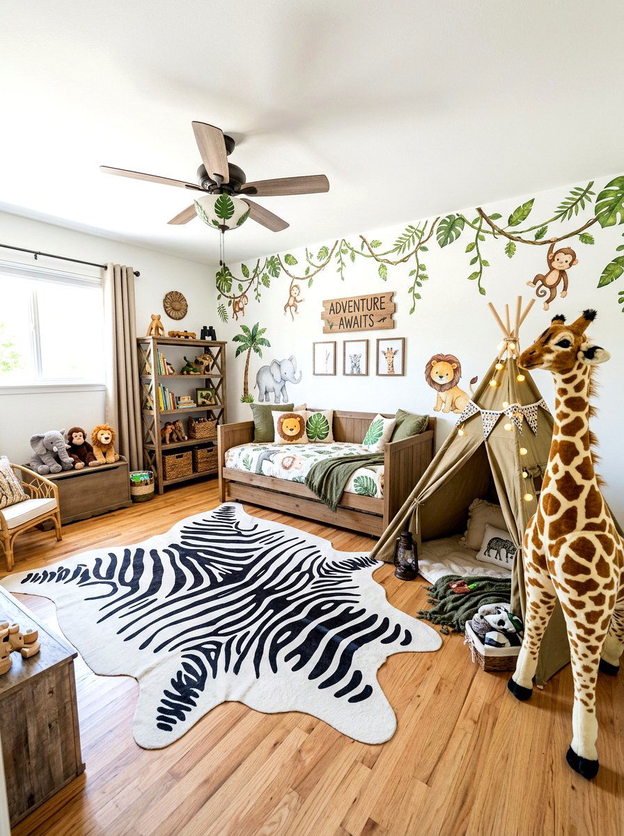 Safari Theme Room - 30 basement playroom ideas