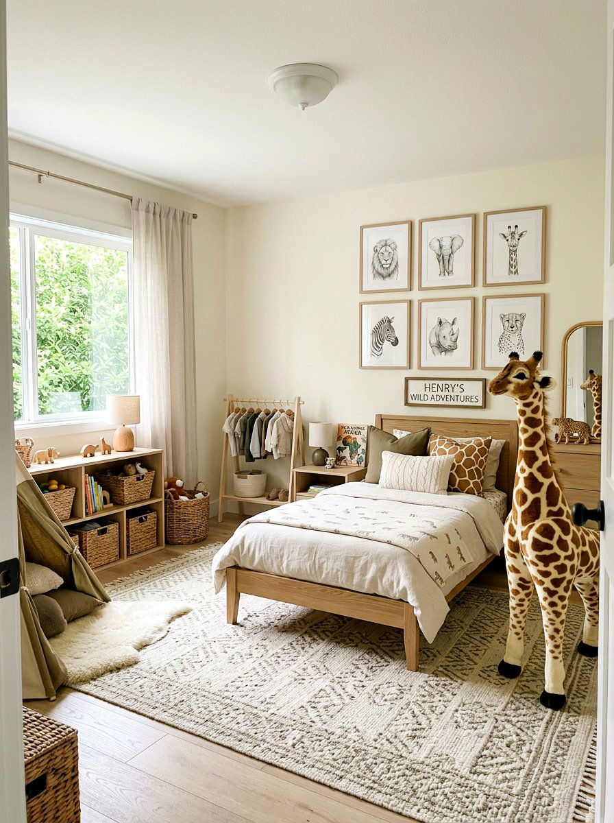 Safari Theme Toddler Room - 30 neutral toddler room ideas