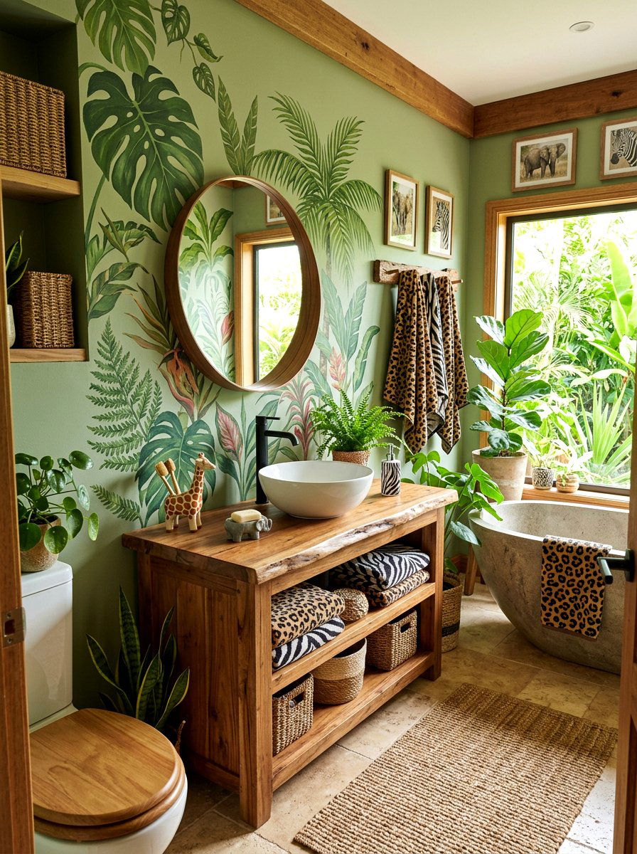 Safari Theme - 30 kids bathroom decor ideas