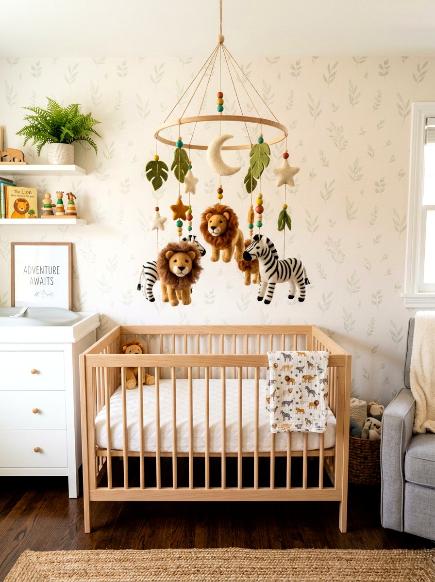 Safari animal mobile - 30 safari nursery ideas