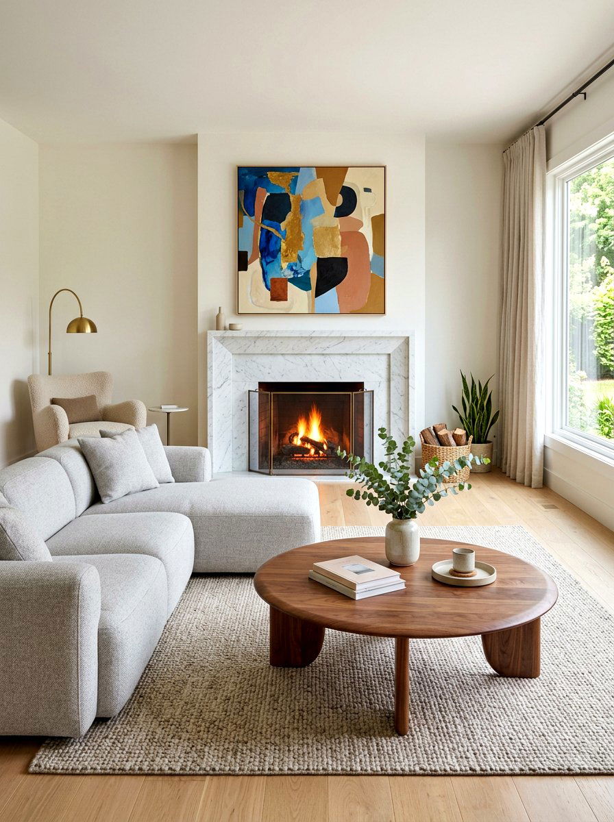 Safety conscious round table living room - 30 family friendly living room ideas