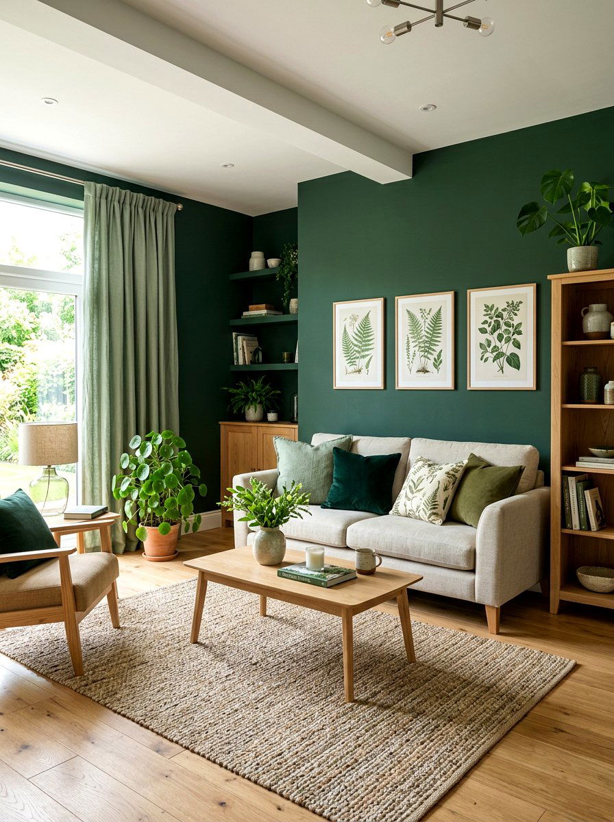 Sage And Dark Green Mix - 30 dark green living room ideas