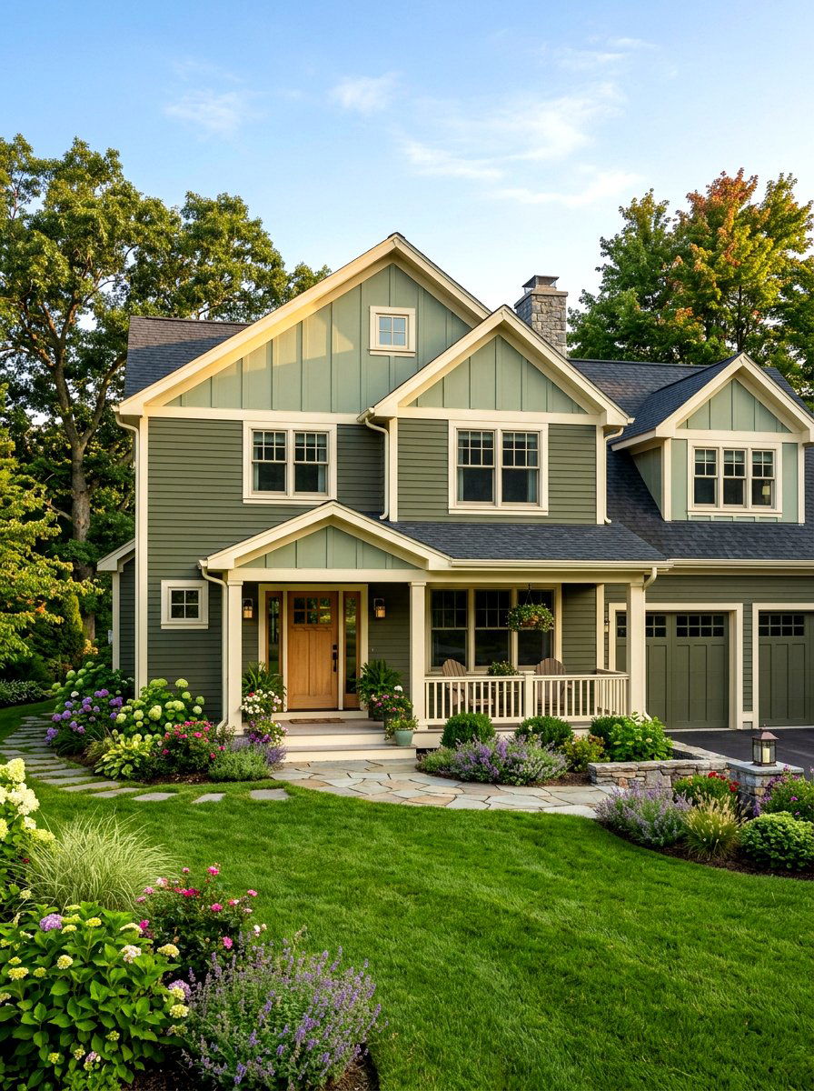 Sage And Olive Green Home - 30 olive green exterior ideas