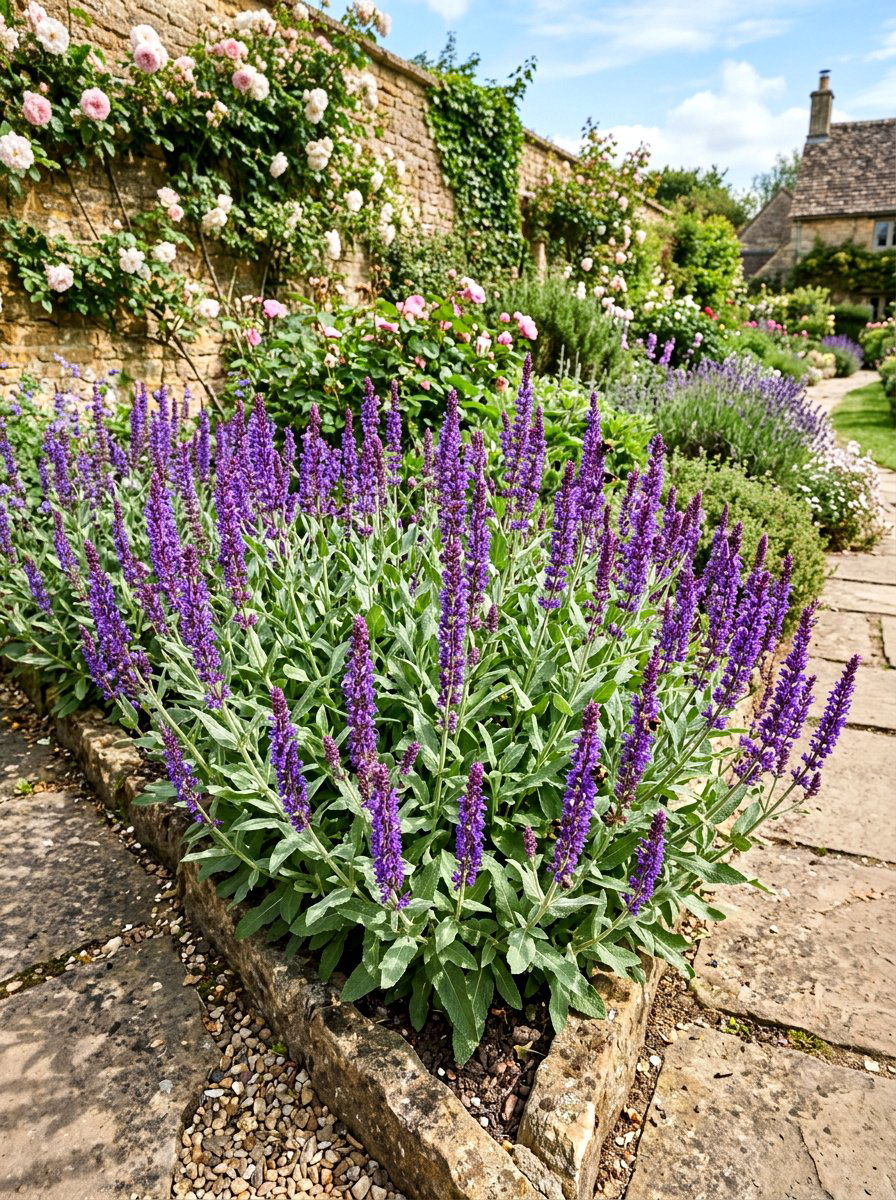 Sage Blossom Corner - 30 edible flower garden ideas