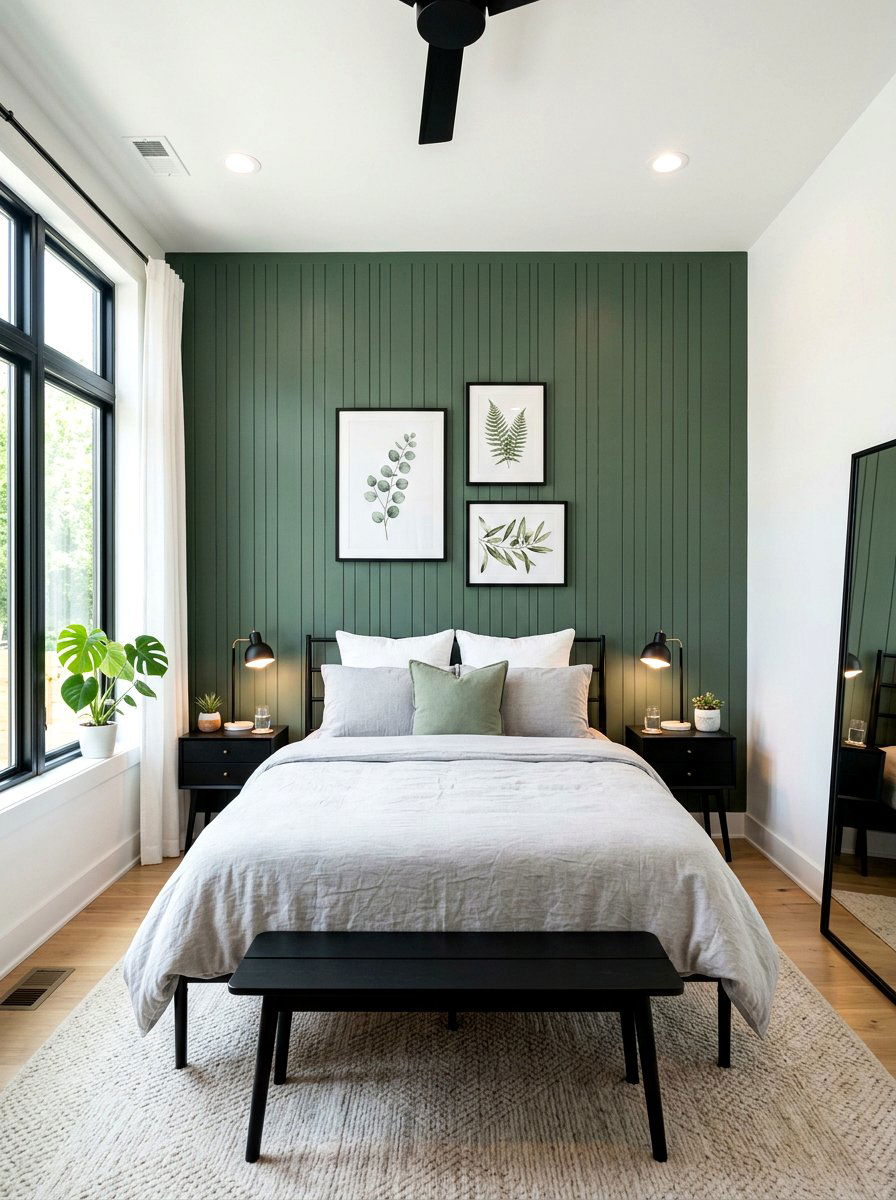 Sage Green Accent Wall - 30 sage green bedroom ideas