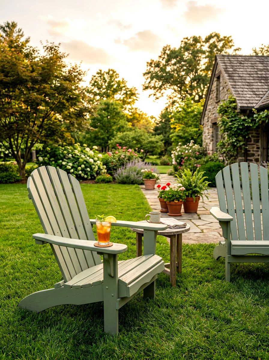 Sage Green Adirondack Chair - 30 sage green patio ideas