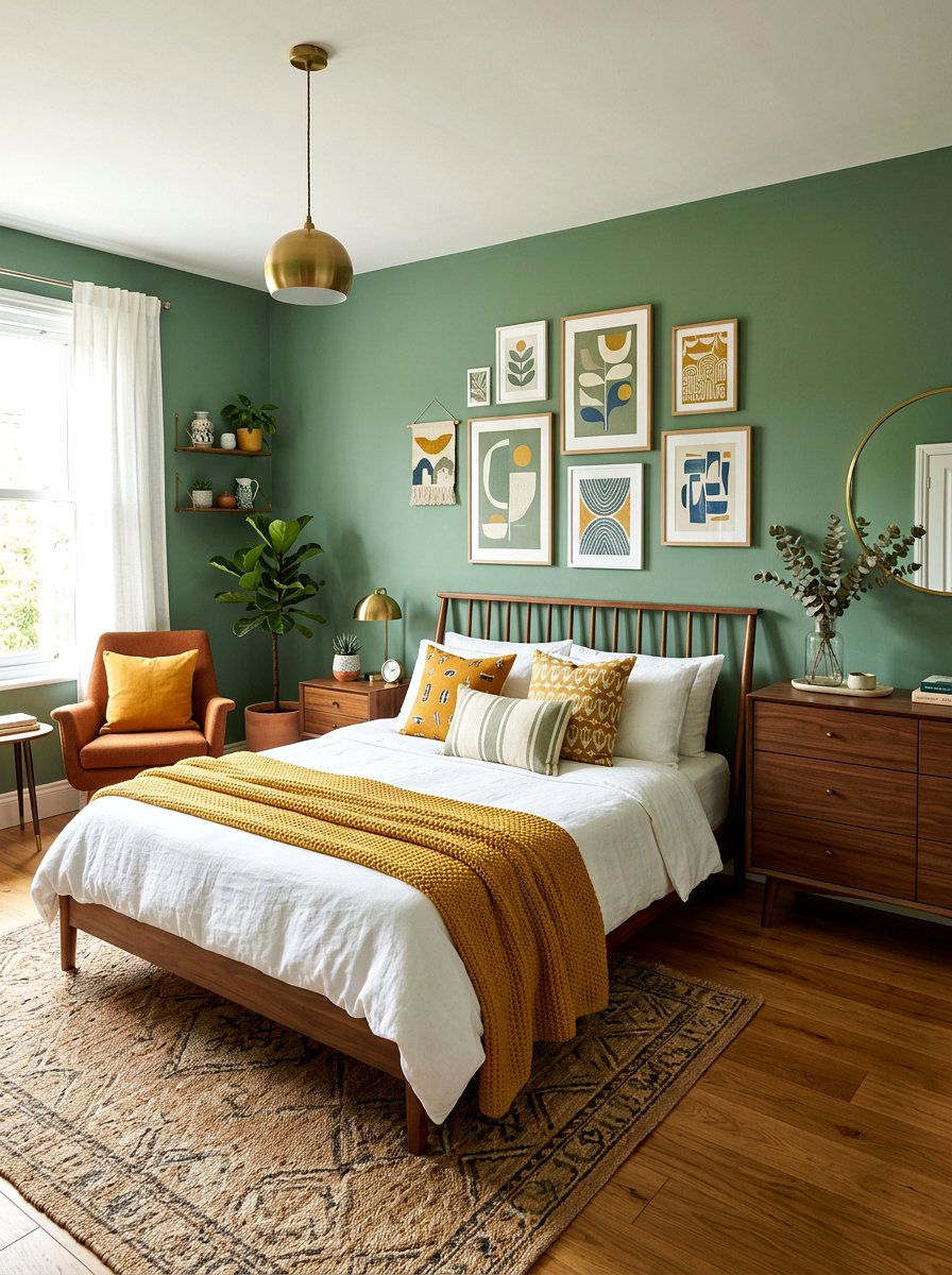Sage Green And Mustard Yellow - 30 sage green bedroom ideas