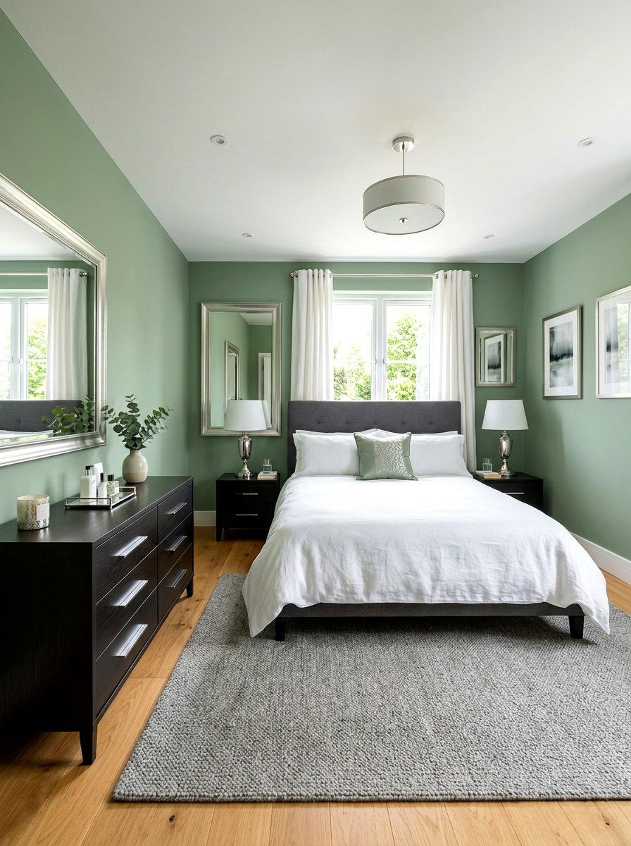 Sage Green And Silver Accents - 30 sage green bedroom ideas