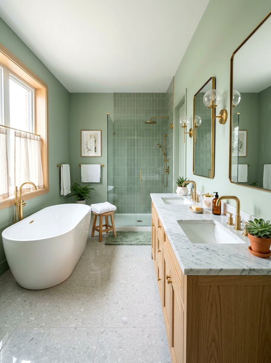 Sage Green Bathroom - 30 forest inspired bathroom ideas