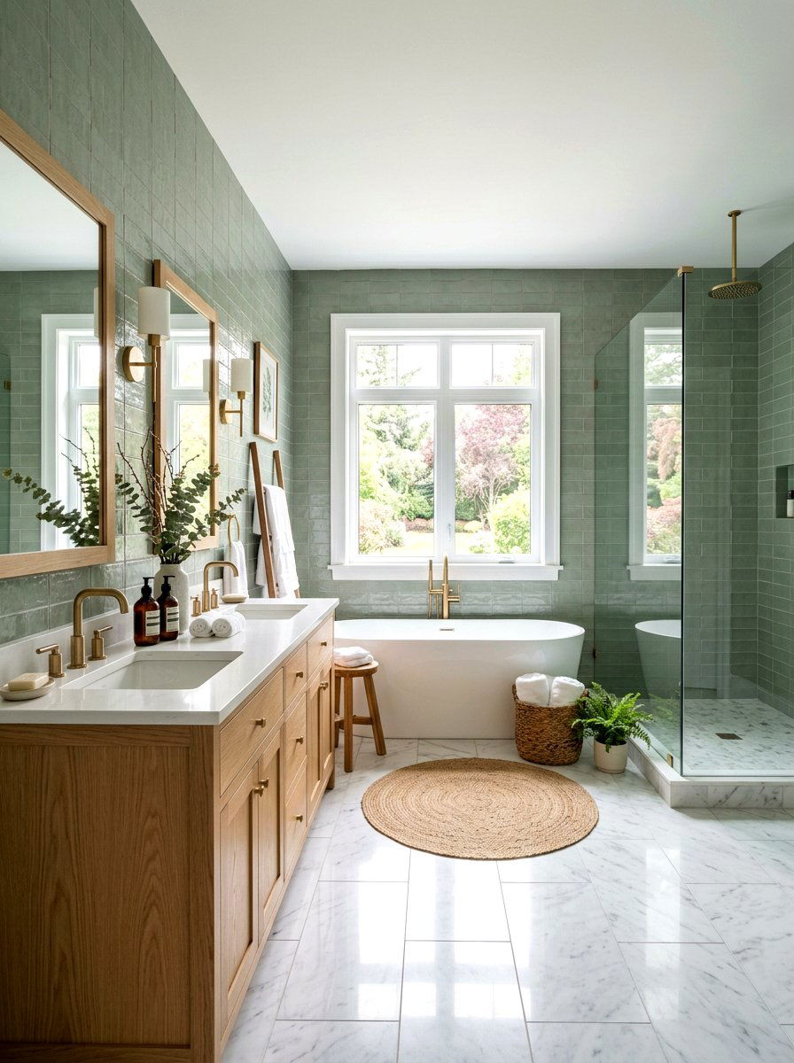 Sage Green Bathroom - 30 master bathroom ideas