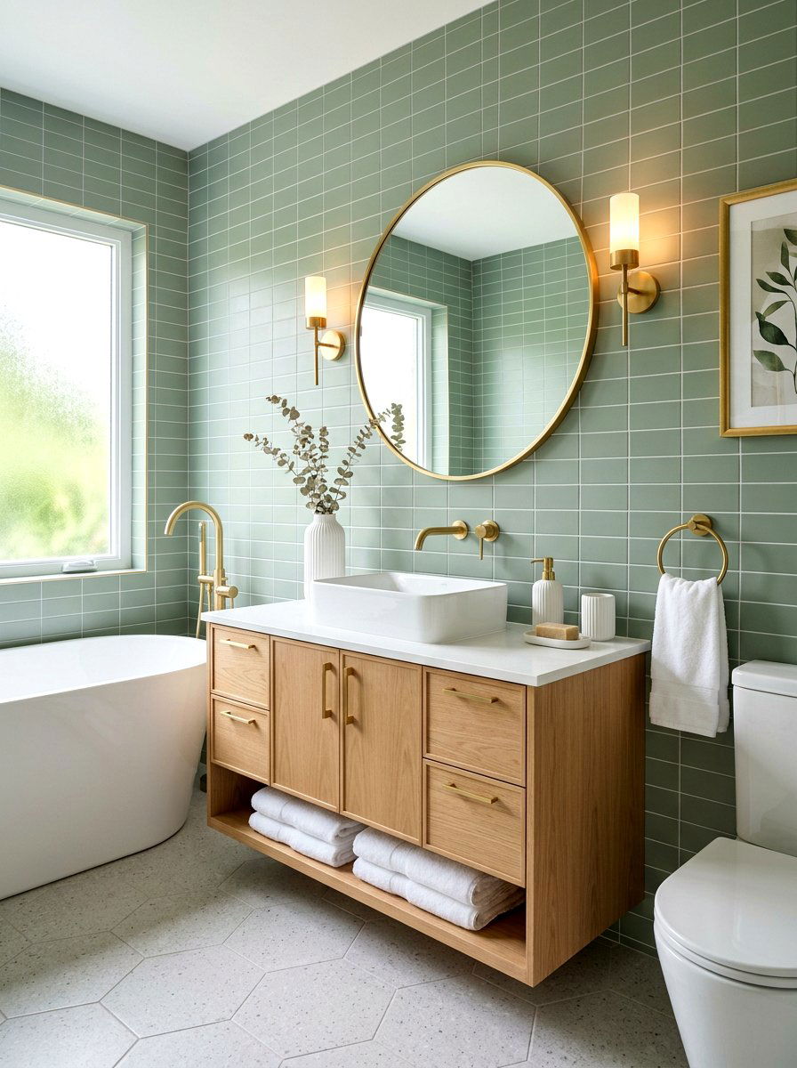 Sage Green Bathroom - 30 summer bathroom decor ideas