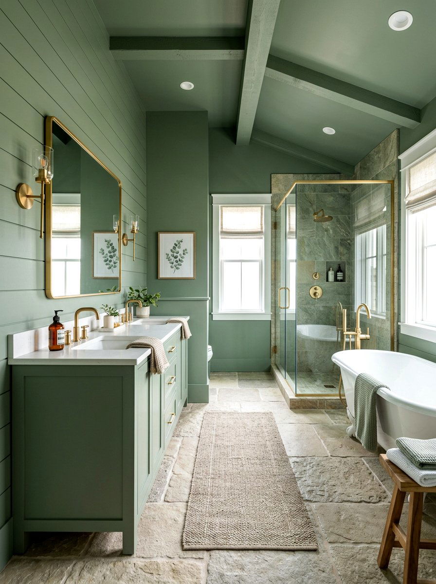 Sage Green Bathroom - 30 bathroom drenching ideas