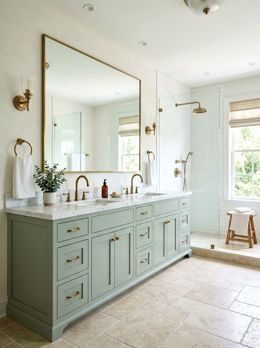 Sage Green Bathroom Cabinetry Finish - 30 French country bathroom ideas