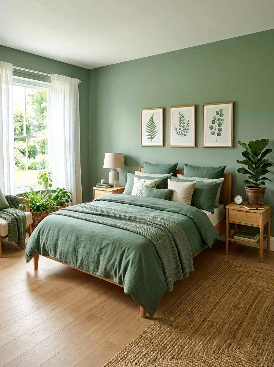Sage Green Bedroom - 30 monochromatic bedroom ideas