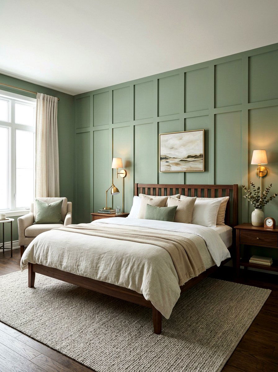 Sage Green Board And Batten - 30 sage green bedroom ideas