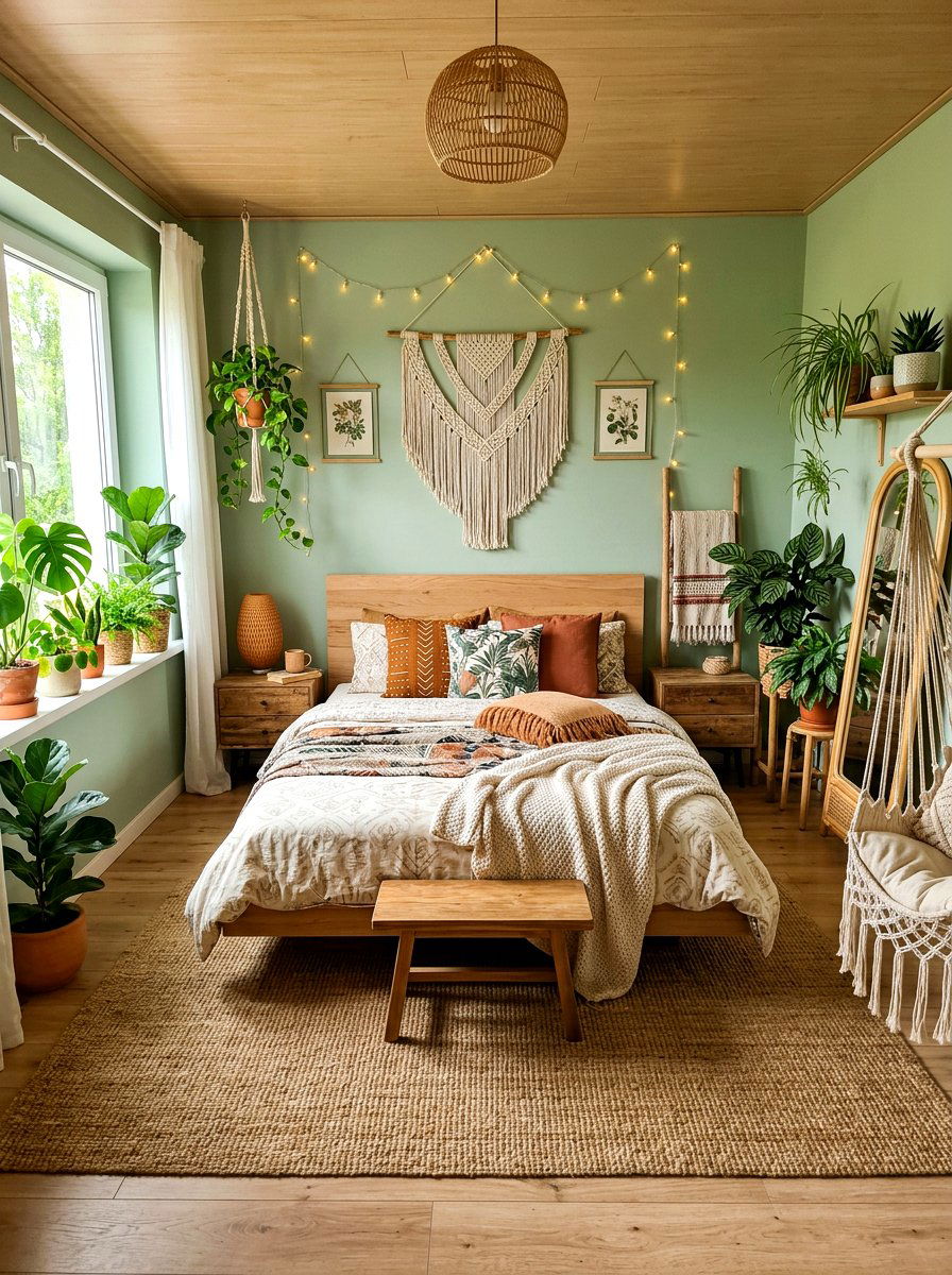 Sage Green Boho Bedroom - 30 sage green bedroom ideas
