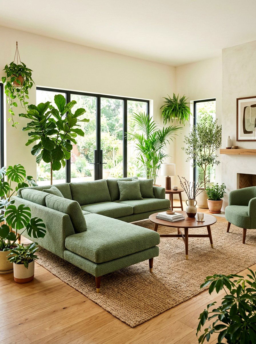 Sage Green Boucle Furniture - 30 boucle living room ideas