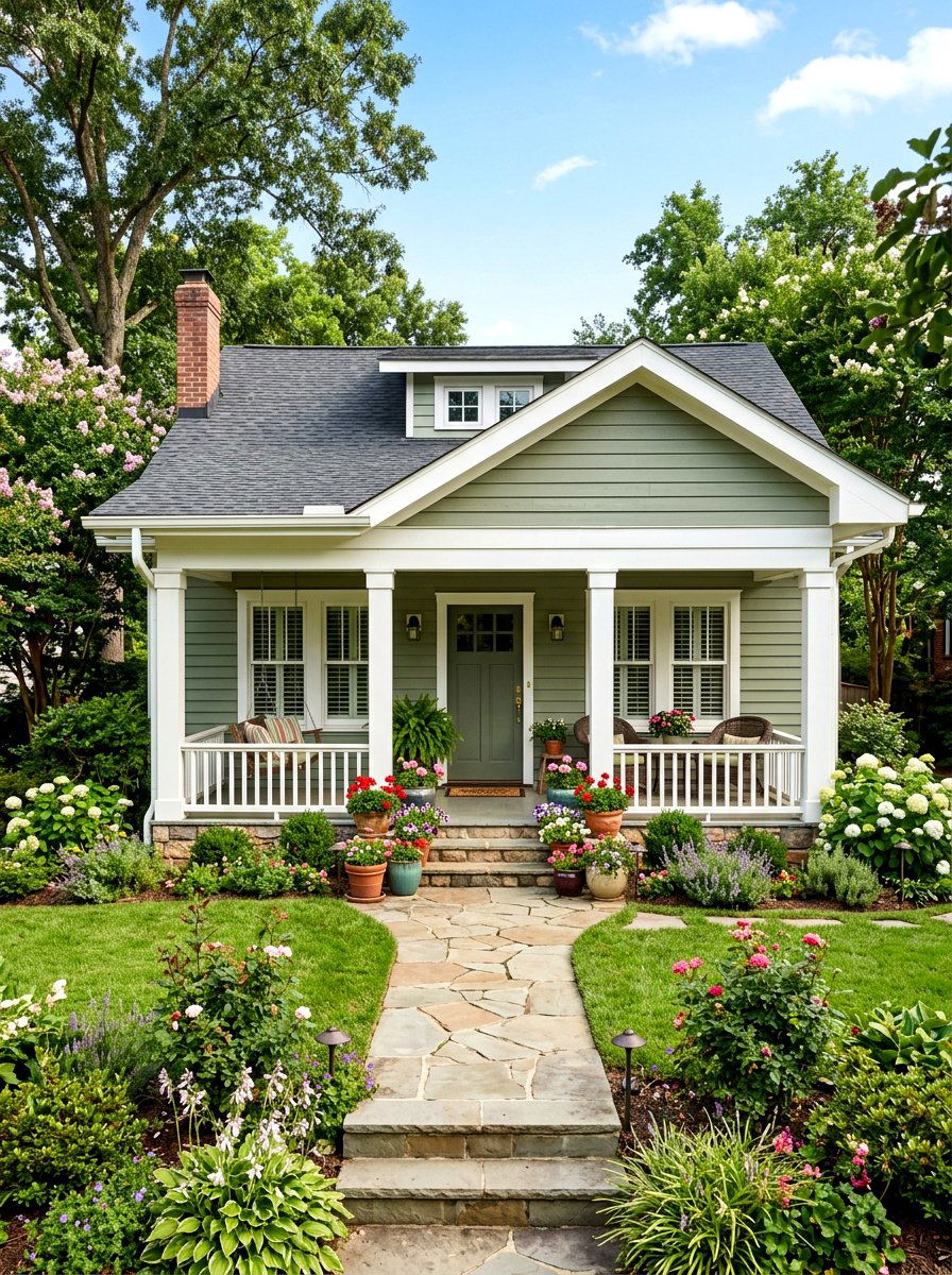 Sage Green Bungalow - 30 bungalow exterior ideas